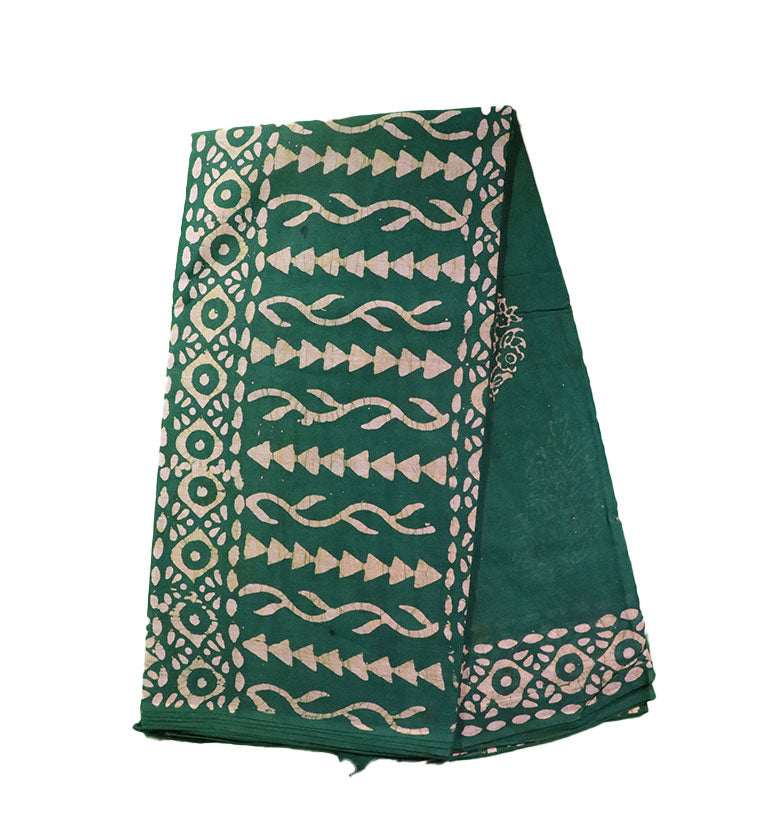 Handcrafted Batik Print Cotton Saree with Blouse Piece