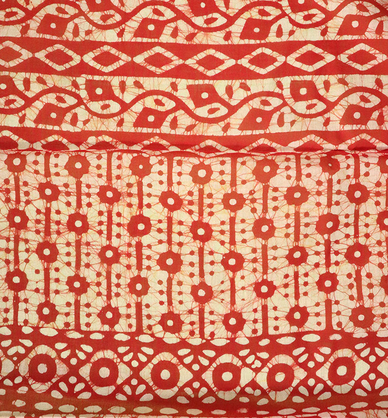 Handcrafted Batik Print Cotton Saree with Blouse Piece