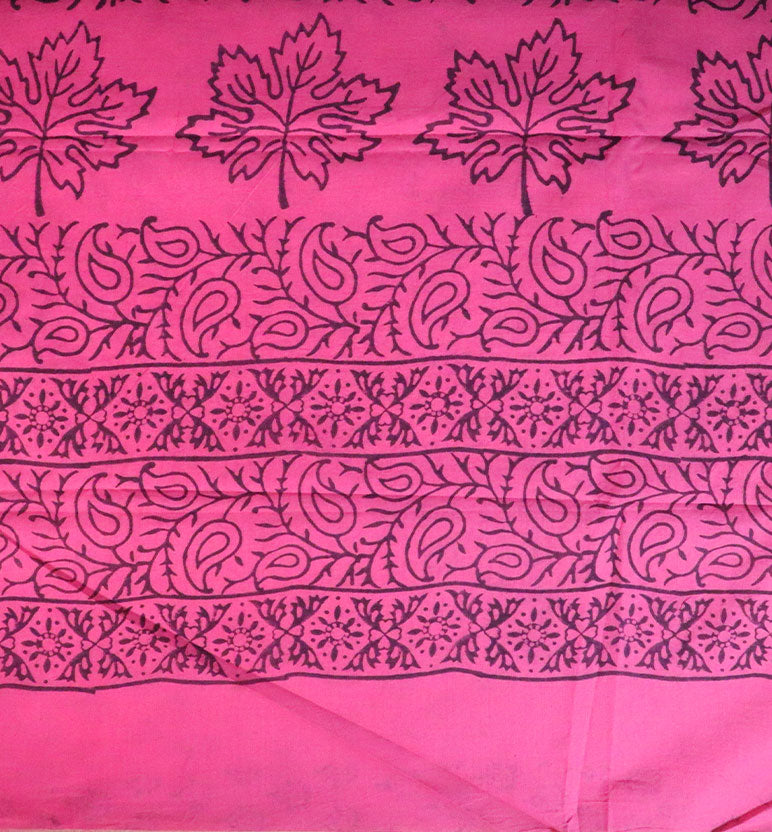 Handcrafted Batik Print Cotton Saree with Blouse Piece