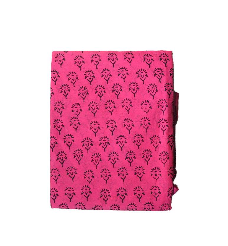 Handcrafted Batik Print Cotton Saree with Blouse Piece
