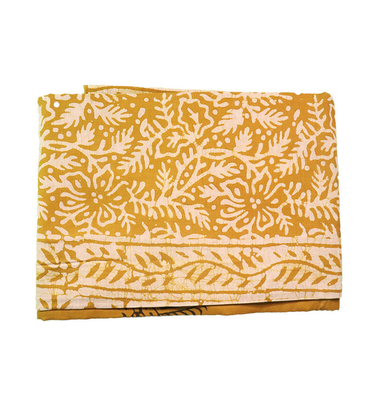 Handcrafted Batik Print Cotton Saree with Blouse Piece