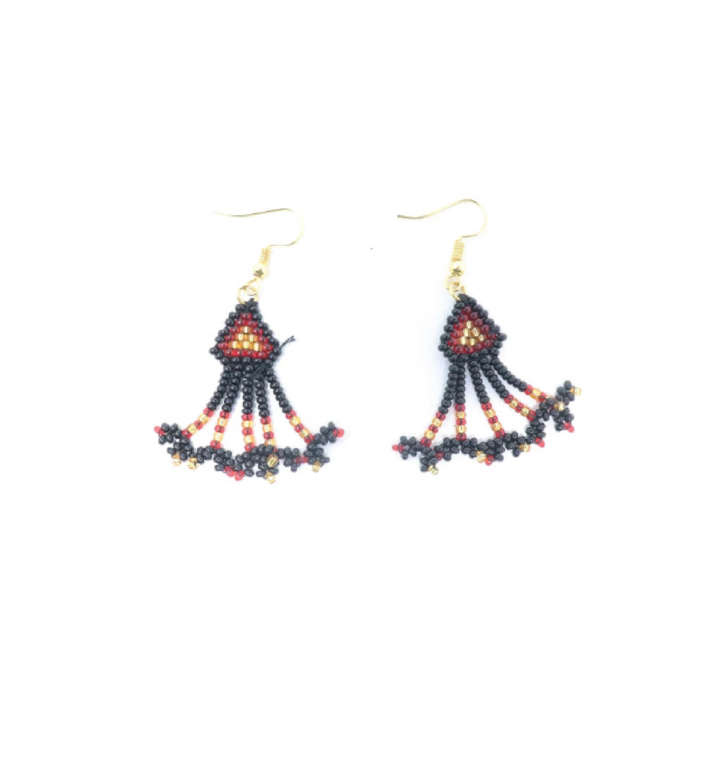 Handcrafted Geometric Beaded Choker Necklace Set with Earrings