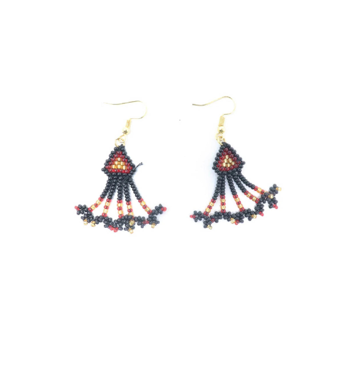 Handcrafted Geometric Beaded Choker Necklace Set with Earrings