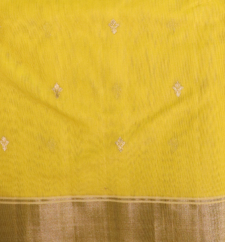Handloom Chanderi Silk  Mercerized Cotton Saree with Meena Booti