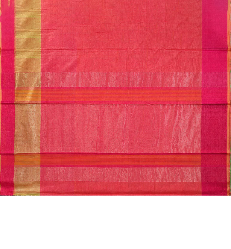 Traditional Handloom Maheshwari Silk-Blend Saree