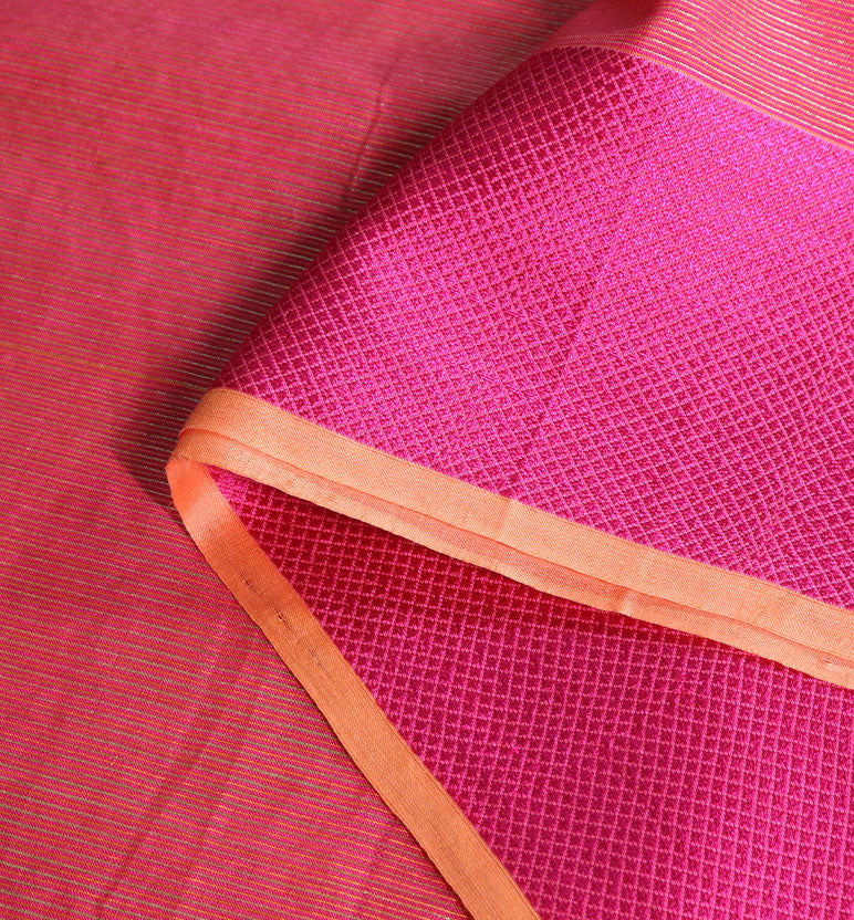 Traditional Handloom Maheshwari Silk-Blend Saree