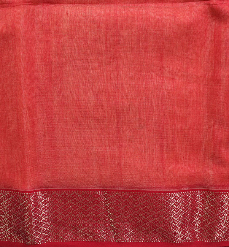 Traditional Handloom Maheshwari Silk-Blend Saree