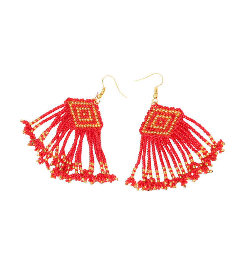 Handcrafted Geometric Beaded Earrings
