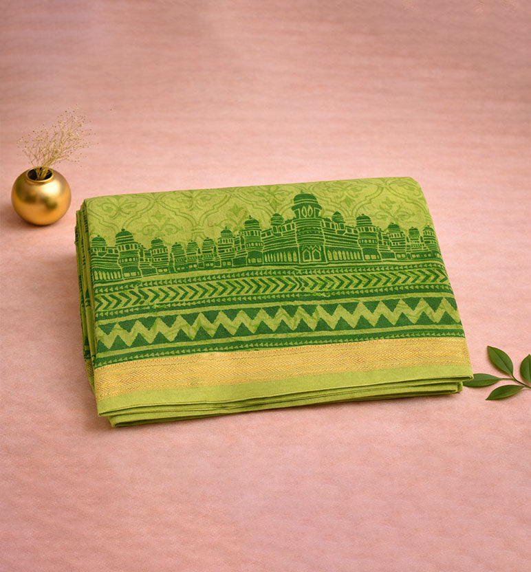 Heritage Block Print Maheshwari Saree