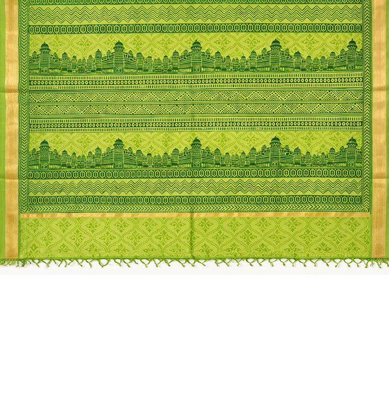 Heritage Block Print Maheshwari Saree