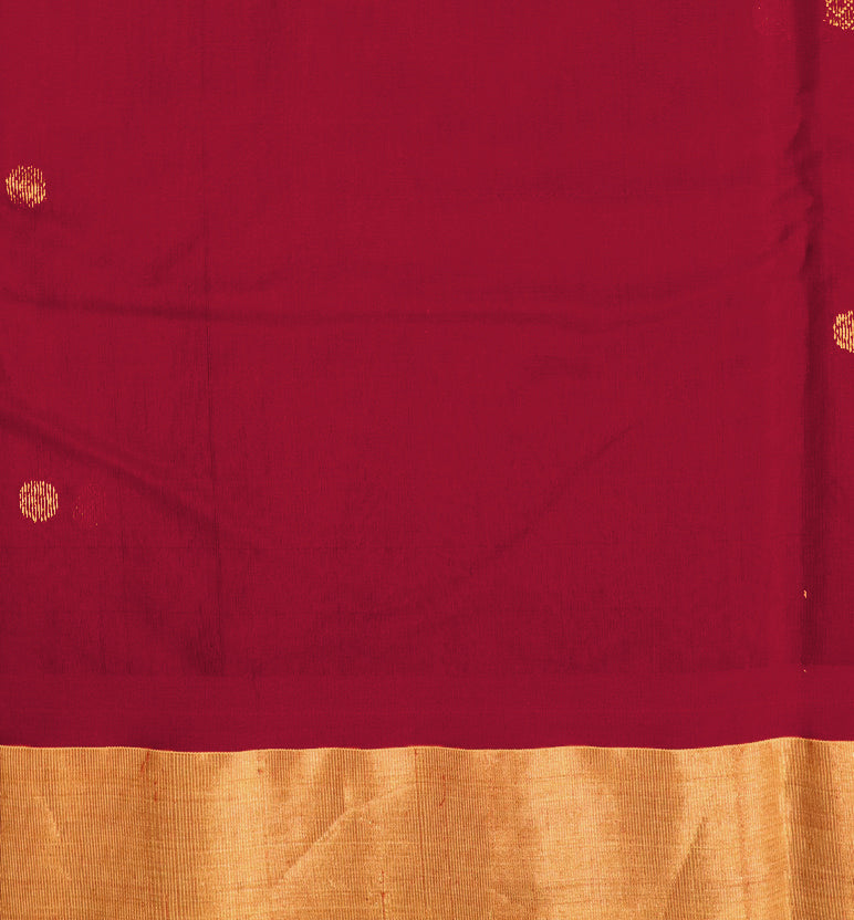 Handloom Chanderi Silk Mercerized Cotton Saree with Meena Booti