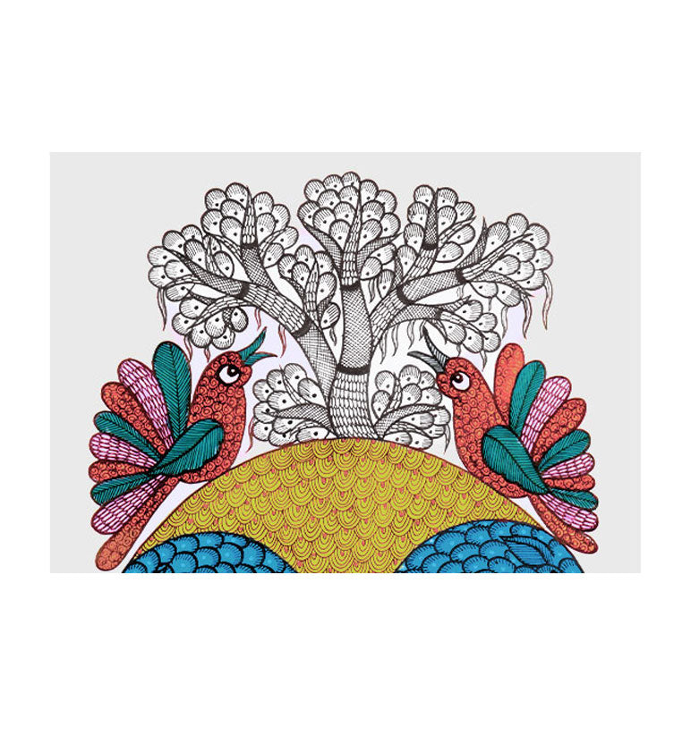 Handcrafted Gond Elephant Painting  | Traditional Tribal Folk Art of Madhya Pradesh
