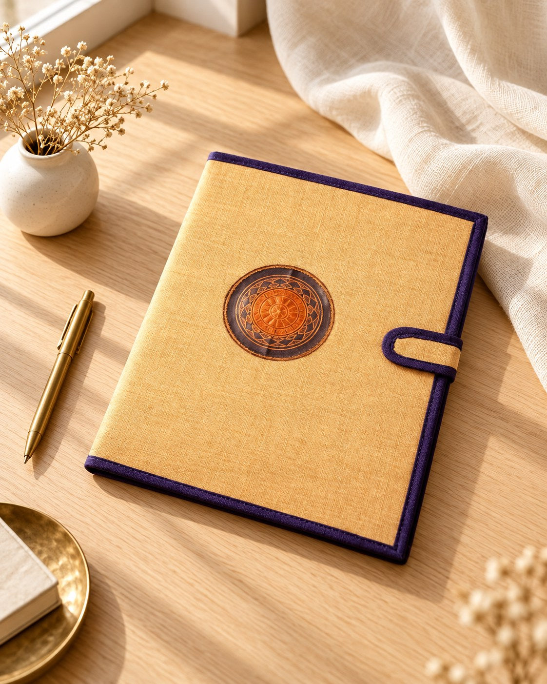 Styled photograph of the handmade file folder