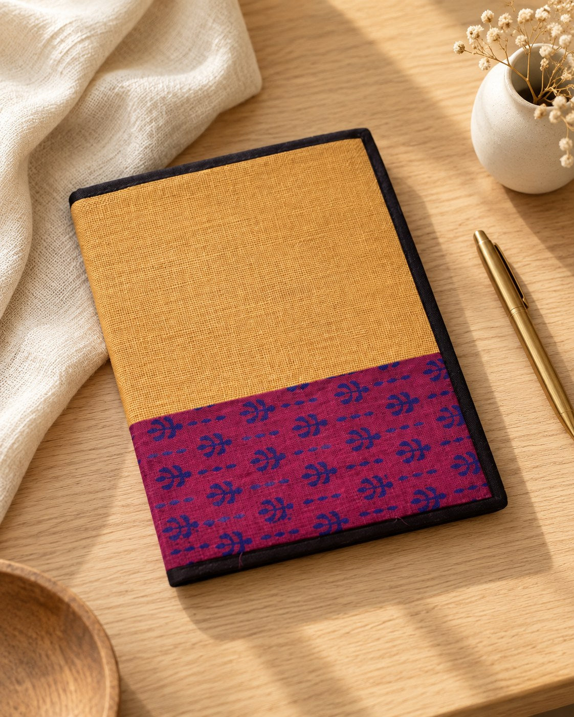 Styled photograph of the handmade file folder