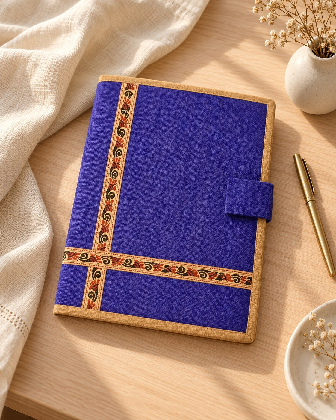 Styled photograph of the handmade file folder