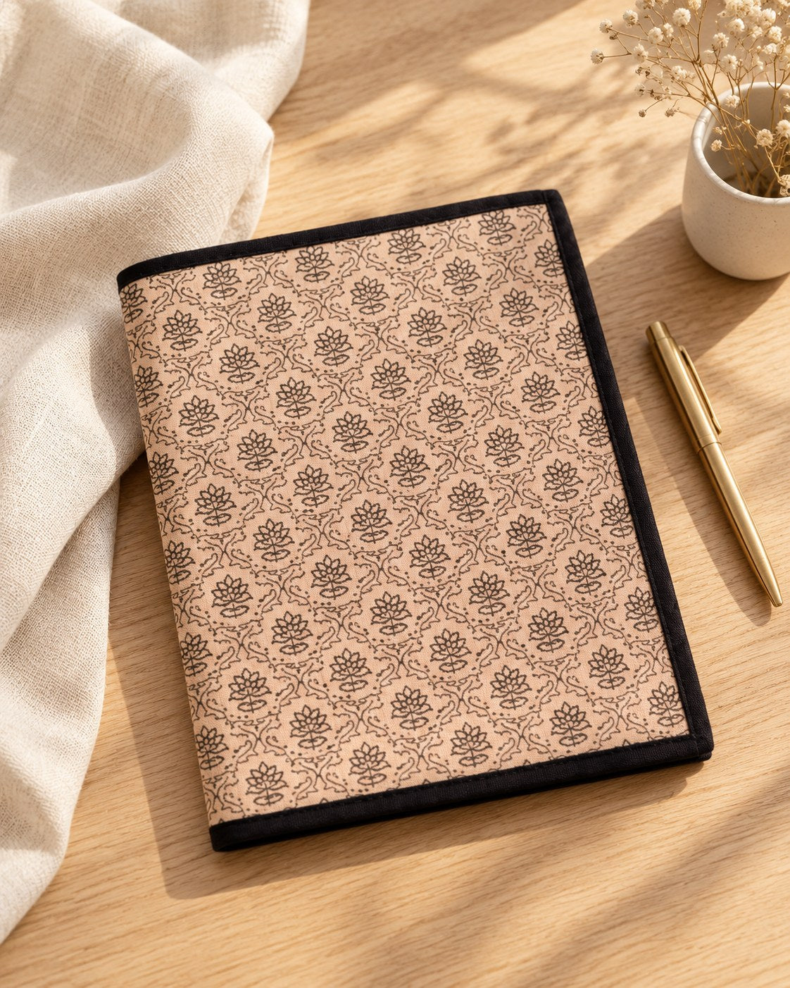 Styled photograph of the handmade file folder