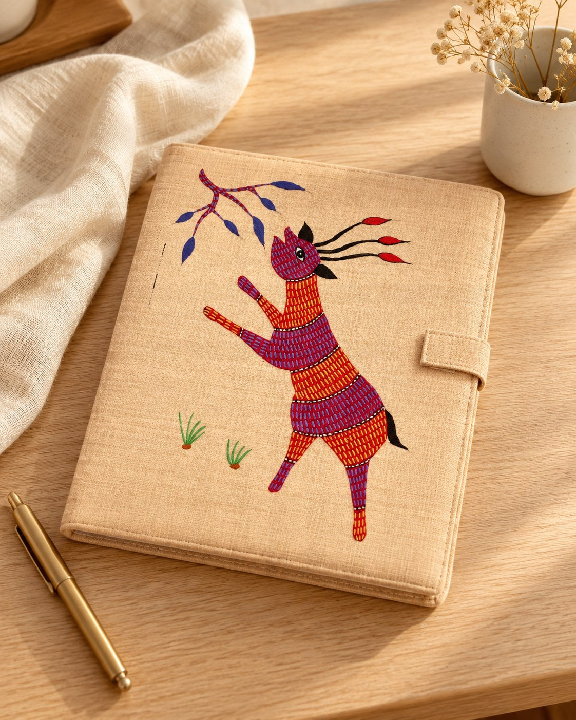 Styled photograph of the handmade file folder