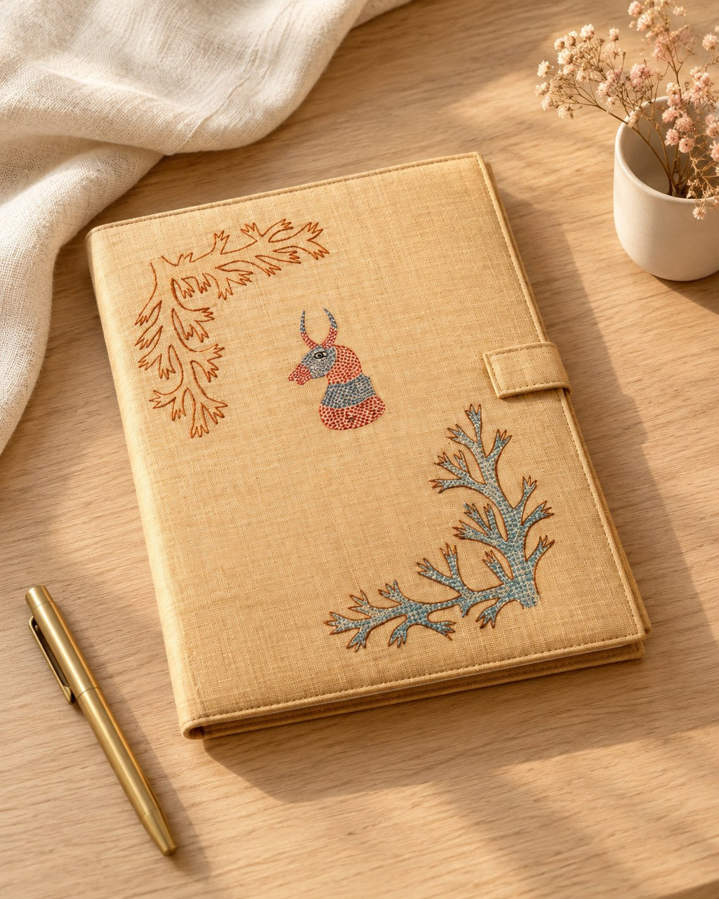 Styled photograph of the handmade file folder