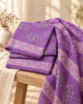 Styled photograph of the unstitched dress material set