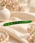 Styled image: Sona Green Beaded Bracelet on linen