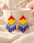 Styled image: Rangrez Geometric Beaded Earrings on a ceramic bowl