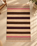 Handwoven Punja durrie styled in a room