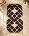 Handwoven Punja durrie styled in a room