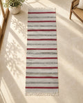 Handwoven Punja durrie styled in a room