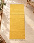 Handwoven Punja durrie styled in a room
