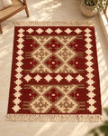 Handwoven Punja durrie styled in a room