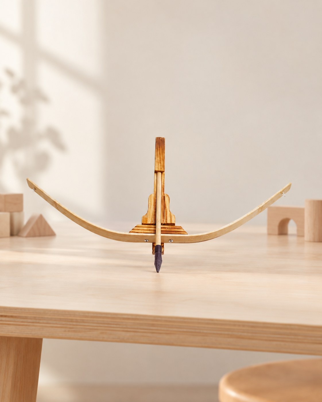 Styled photograph of the handcrafted wooden toy
