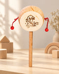 Styled photograph of the handcrafted wooden toy