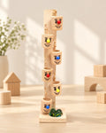 Styled photograph of the handcrafted wooden toy
