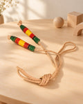 Styled photograph of the handcrafted wooden toy
